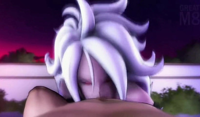 Slut Android 21 will suck all the juices out of your dick, 3d porn from the first person