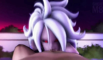 Slut Android 21 will suck all the juices out of your dick, 3d porn from the first person