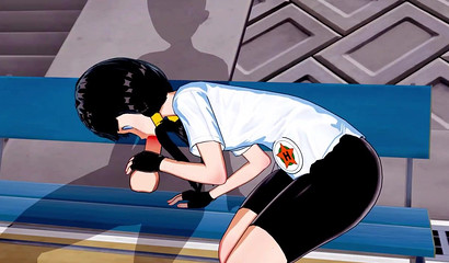 Cartoon girl Videl and her public sex at the stadium, hentai porn Dragon Ball Z