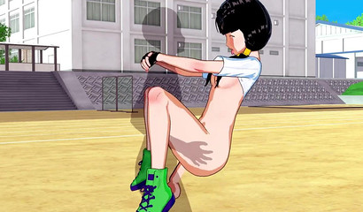 Cartoon girl Videl and her public sex at the stadium, hentai porn Dragon Ball Z