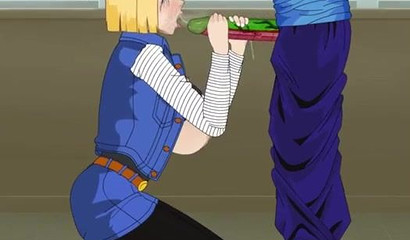 Defenseless blonde Android 18 raped in the mouth, porn cartoon Dragon Ball Z