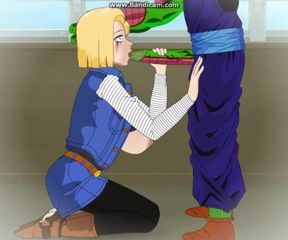 Dbz Blowjob Hentai - Defenseless blonde Android 18 raped in the mouth, porn cartoon Dragon Ball Z