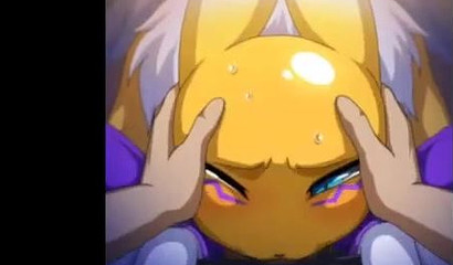 Blowjob from the first person performed by digimon Renamon