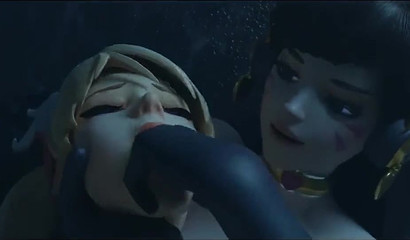 Animated blonde Mercy was raped in the bathroom