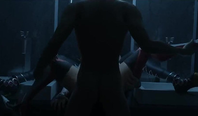 Animated blonde Mercy was raped in the bathroom