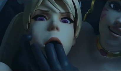 Animated blonde Mercy was raped in the bathroom