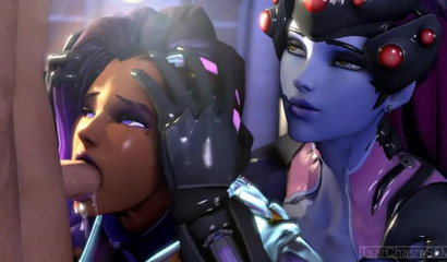 Widowmaker and Sombra are a duo of animated sluts in a hot compilation