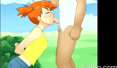 Pretty girl Misty sucks her friend Ash's cock on the street