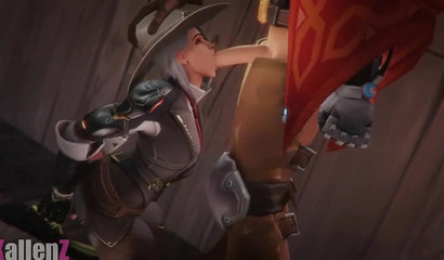 Animated slut Ashe Ow spreads her legs and fucks in a hot porn compilation