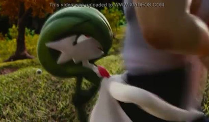 Muscular Pokemon Trainer fucks Gardevoir right in the woods