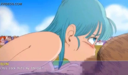 Young Bulma publicly sucks a fat man's cock