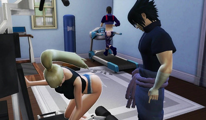 Sporty blonde Ino Yamanaka seduces Sasuke with her juicy ass
