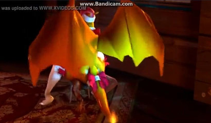 A man tied to a chair fucks with a female Chirizard from Pokemon