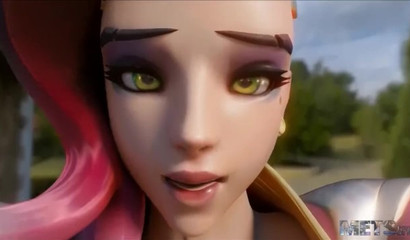 Fuck me standing up! Emotional first-person sex with pink-haired Sombra