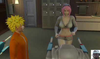 Pink-haired slut Sakura cheats with Naruto, 3d porn cartoon