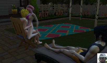 Pink-haired slut Sakura cheats with Naruto, 3d porn cartoon