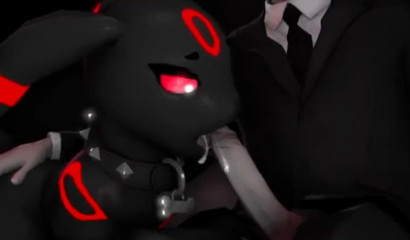 Pokemon doggie sucks his master's cock in an animated video