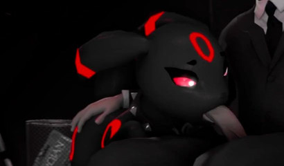 Pokemon doggie sucks his master's cock in an animated video