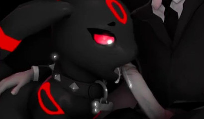Pokemon doggie sucks his master's cock in an animated video