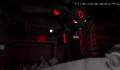 Pokemon doggie sucks his master's cock in an animated video