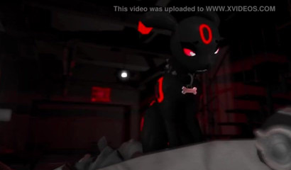 Pokemon doggie sucks his master's cock in an animated video