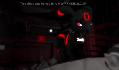 Pokemon doggie sucks his master's cock in an animated video