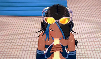 Bronzlaşmış busty eğitmen Shelley duşta 3D porno karikatüründe sikilir