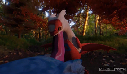 Pokemon dragons have strange sex in the forest