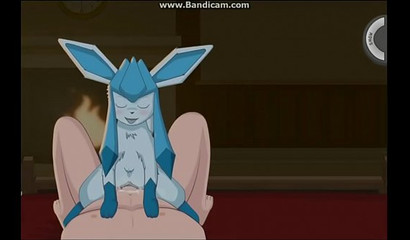 Cute Pokemon Glasseon rides on his trainer's dick