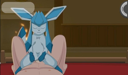 Cute Pokemon Glasseon rides on his trainer's dick