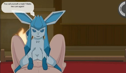 Cute Pokemon Glasseon rides on his trainer's dick