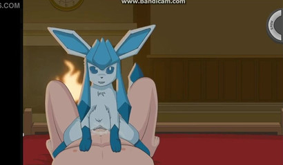 Cute Pokemon Glasseon rides on his trainer's dick