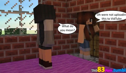 Stunning Minecraft porn in the bedroom with two girls