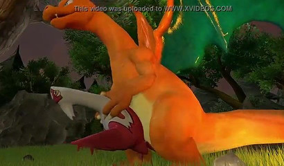 Chrizard fucking some sorta sexy bird in the woods