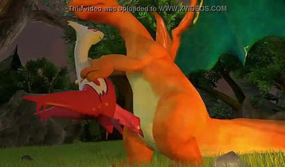 Chrizard fucking some sorta sexy bird in the woods