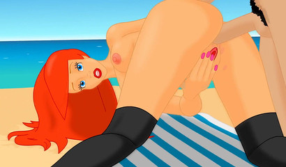 410px x 240px - The little mermaid with red hair enjoys anal sex on the beach
