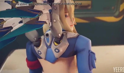 Animated first-person sex on the table with blonde Mercy, Overwatch porn