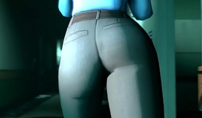 Monster rapes defenseless brunette D.Va in animated porn