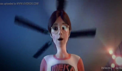 3d brunette D.VA riding a dick in the role of a rider