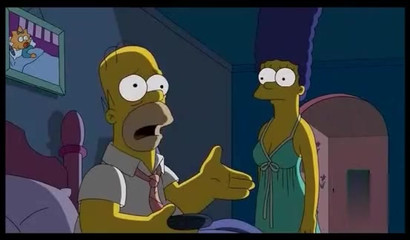 Homer and Marge Simpson making out in XXX cartoon