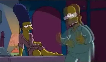 Homer and Marge Simpson making out in XXX cartoon