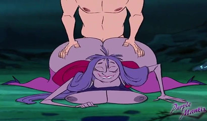 Scary chick from a Disney cartoon fucks in a big ass