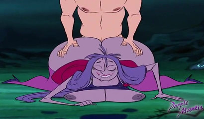 Scary chick from a Disney cartoon fucks in a big ass