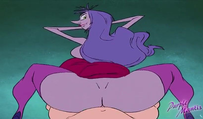 Scary chick from a Disney cartoon fucks in a big ass