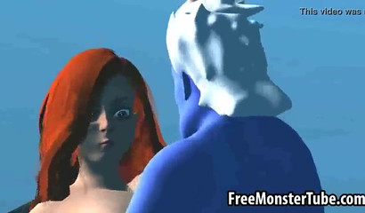 Monster woman Ursula fucks beauty Ariel hard underwater