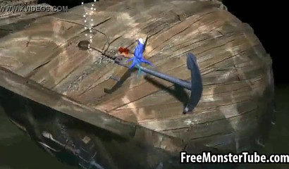 Monster woman Ursula fucks beauty Ariel hard underwater