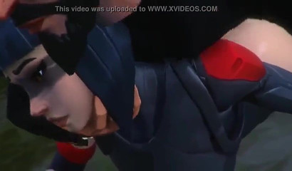 Prone boning with a teen brunette from Fortnite