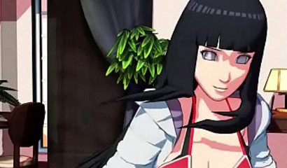 Striptease from Hinata, a very exciting dance