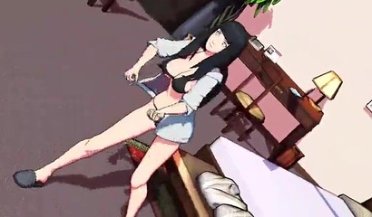 Striptease from Hinata, a very exciting dance