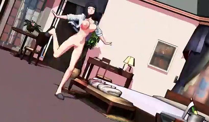 Striptease from Hinata, a very exciting dance